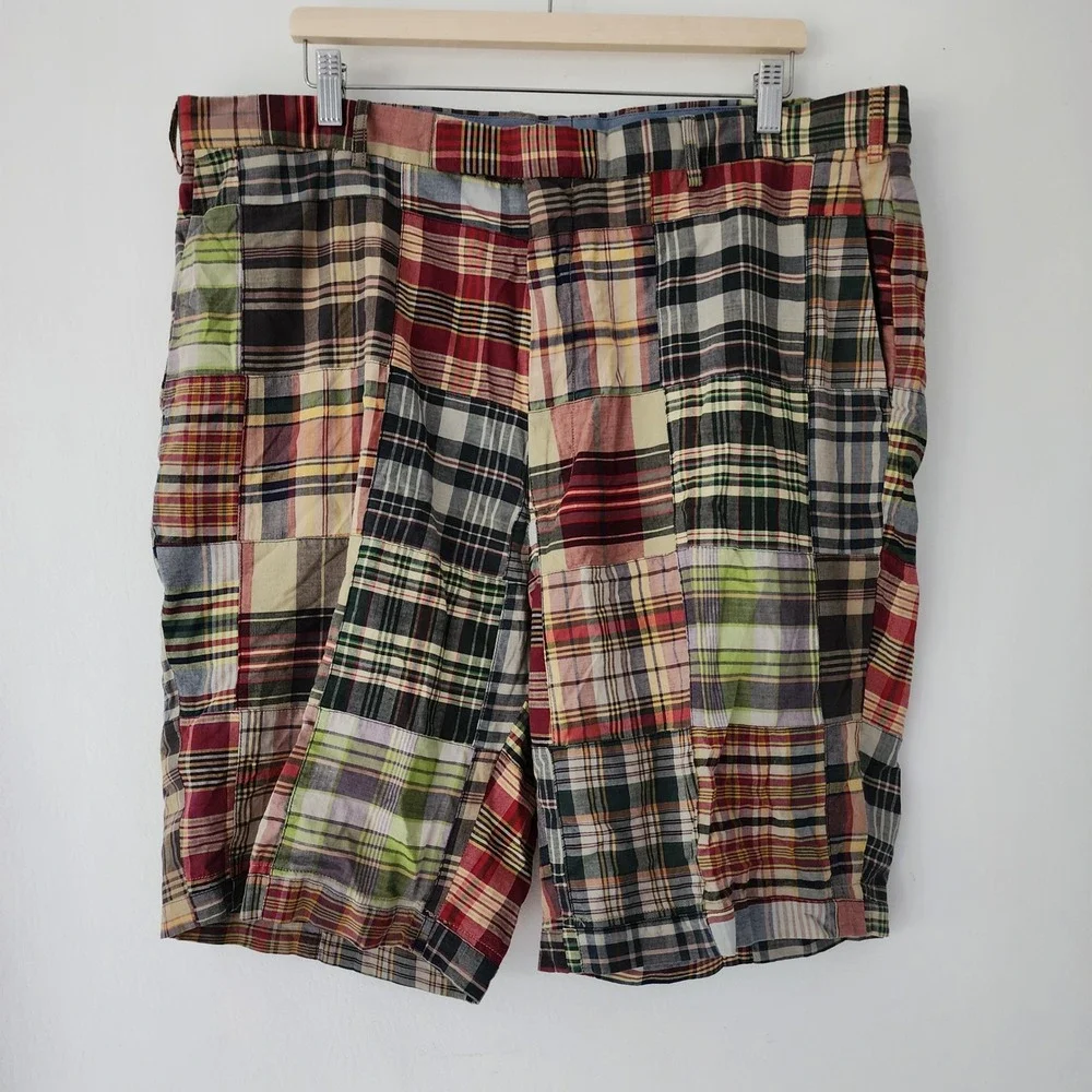 NEW Polo Ralph‎ Lauren Men's 40T Classic Fit Patchwork Plaid Shorts 10 Inseam